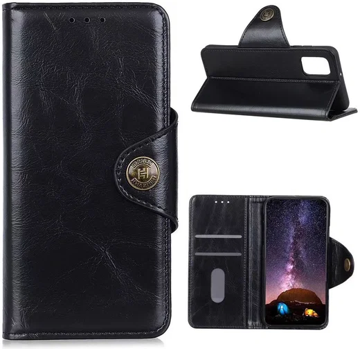 Samsung Galaxy A02s Hoesje Portemonnee met Drukknoop Sluiting Zwart afbeelding 9