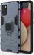 Samsung Galaxy A02s Hoesje met Kickstand Ring Houder Blauw afbeelding 1