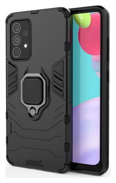 Samsung Galaxy A52 / A52S Hoesje Metalen Magnetische Ring Kickstand Zwart