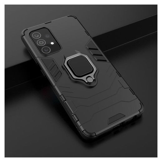 Samsung Galaxy A52 / A52S Hoesje Metalen Magnetische Ring Kickstand Zwart afbeelding 5