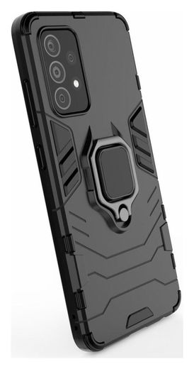 Samsung Galaxy A52 / A52S Hoesje Metalen Magnetische Ring Kickstand Zwart afbeelding 8