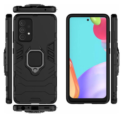 Samsung Galaxy A52 / A52S Hoesje Metalen Magnetische Ring Kickstand Zwart afbeelding 9