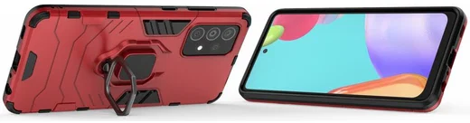 Samsung Galaxy A52 / A52S Hoesje Magnetische Ring Kickstand Rood afbeelding 3