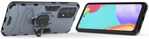 Samsung Galaxy A52 / A52S Hoesje Magnetische Ring Kickstand Blauw afbeelding 3
