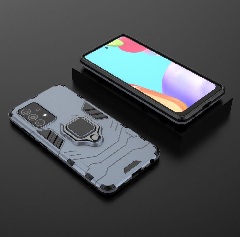 Samsung Galaxy A52 / A52S Hoesje Magnetische Ring Kickstand Blauw afbeelding 4