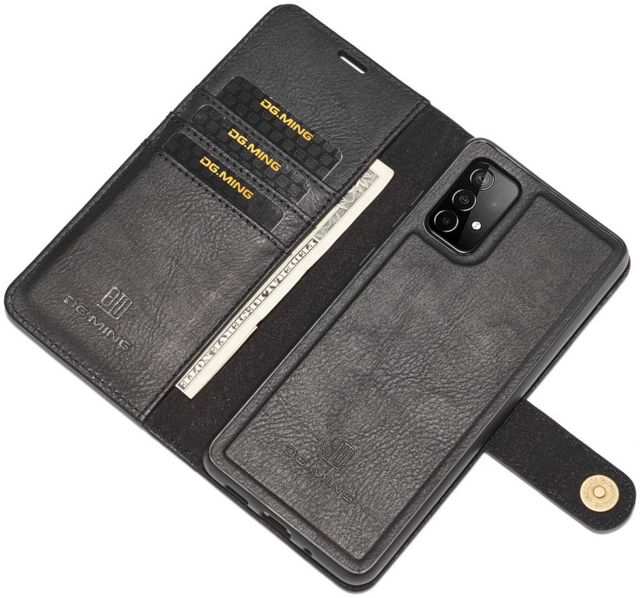 DG Ming Samsung Galaxy A52 / A52S Hoesje 2-in-1 Book Case en Back Cover Zwart afbeelding 2
