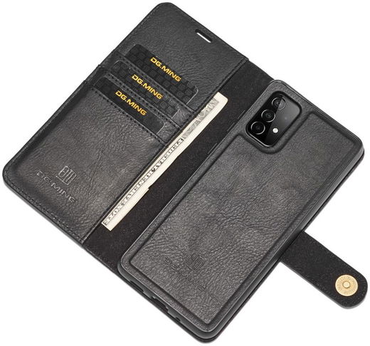 DG Ming Samsung Galaxy A52 / A52S Hoesje 2-in-1 Book Case en Back Cover Zwart afbeelding 2