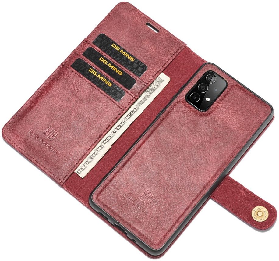 DG Ming Samsung Galaxy A52 / A52S Hoesje 2-in-1 Book Case en Back Cover Rood afbeelding 2
