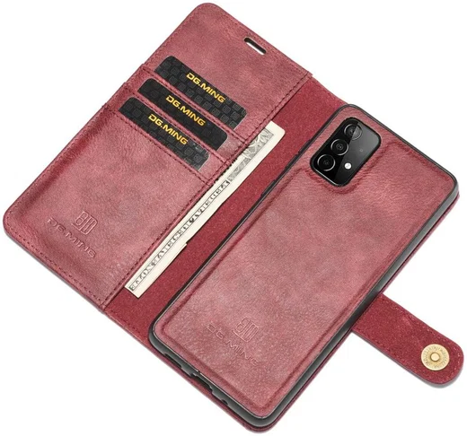 DG Ming Samsung Galaxy A52 / A52S Hoesje 2-in-1 Book Case en Back Cover Rood afbeelding 2