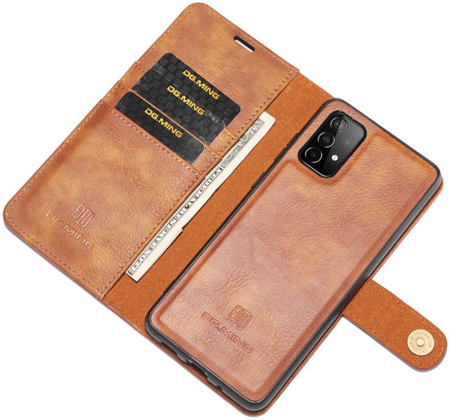 DG Ming Samsung Galaxy A52 / A52S Hoesje 2-in-1 Book Case en Back Cover Bruin afbeelding 2