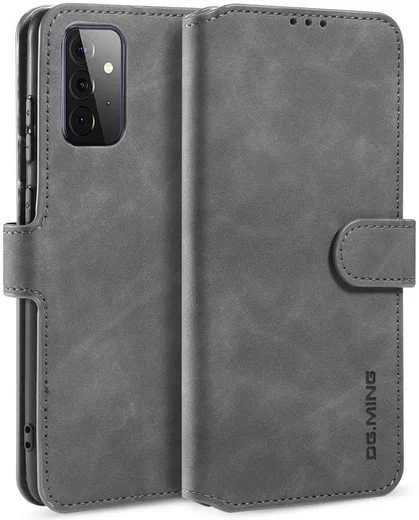DG Ming Samsung Galaxy A72 Hoesje Retro Wallet Book Case Grijs afbeelding 2