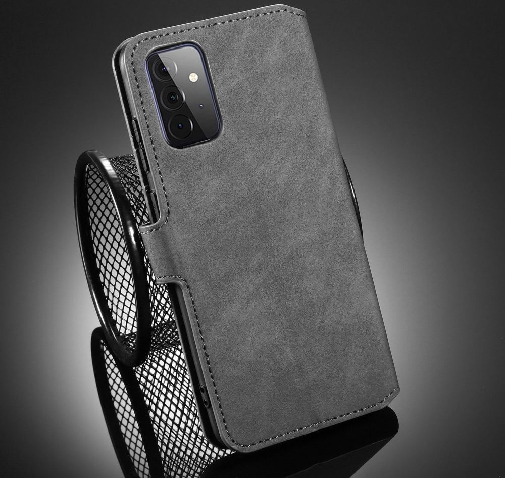 DG Ming Samsung Galaxy A72 Hoesje Retro Wallet Book Case Grijs afbeelding 9