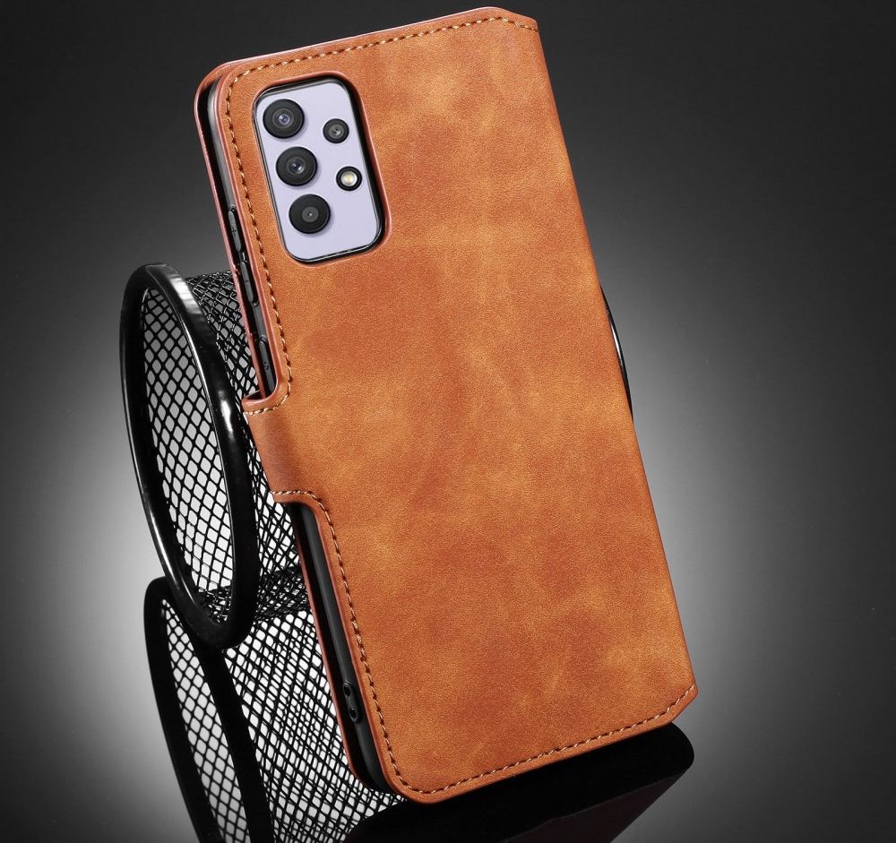 DG Ming Samsung Galaxy A32 5G Hoesje Retro Wallet Book Case Bruin afbeelding 9