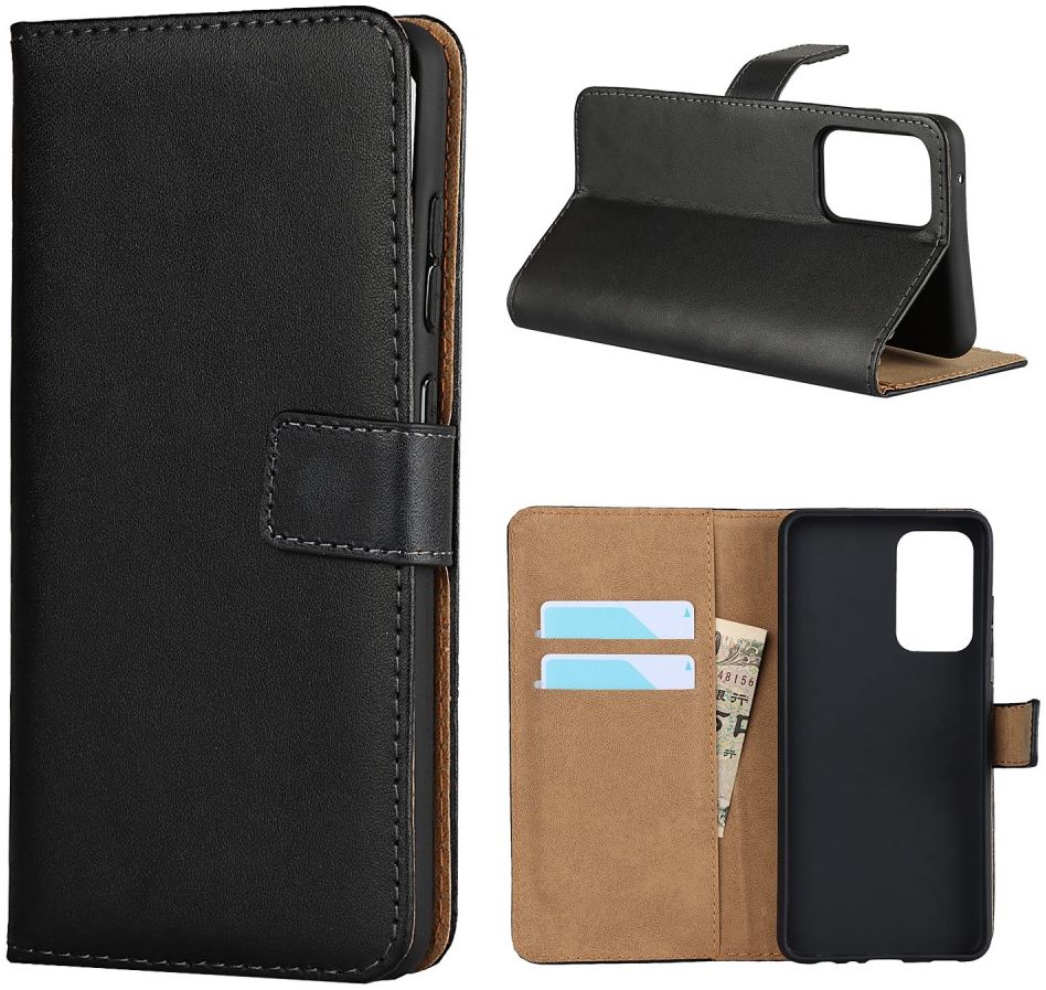 Samsung Galaxy A52 / A52S Hoesje Portemonnee Book Case Echt Leer Zwart afbeelding 5