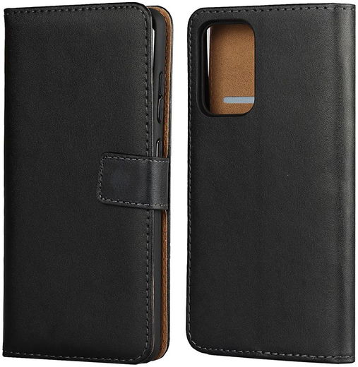 Samsung Galaxy A52 / A52S Hoesje Portemonnee Book Case Echt Leer Zwart afbeelding 4