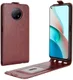 Xiaomi Redmi Note 9T Hoesje Verticale Flip Wallet Case Kunstleer Bruin afbeelding 1