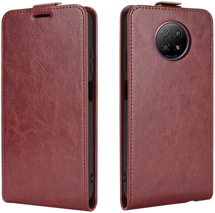 Xiaomi Redmi Note 9T Hoesje Verticale Flip Wallet Case Kunstleer Bruin afbeelding 4