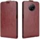 Xiaomi Redmi Note 9T Hoesje Verticale Flip Wallet Case Kunstleer Bruin afbeelding 4