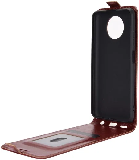 Xiaomi Redmi Note 9T Hoesje Verticale Flip Wallet Case Kunstleer Bruin afbeelding 7