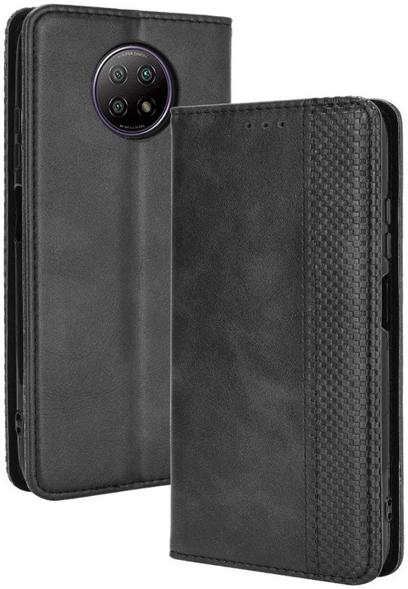 Xiaomi Redmi Note 9T Portemonnee Hoesje Vintage Look Kunst Leer Zwart afbeelding 9