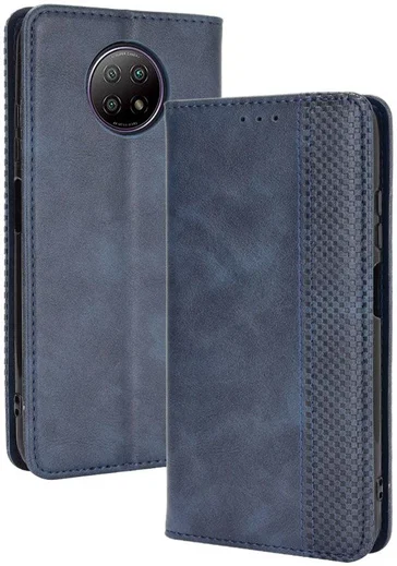 Xiaomi Redmi Note 9T Portemonnee Hoesje Vintage Look Kunst Leer Blauw afbeelding 8
