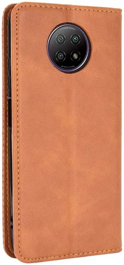Xiaomi Redmi Note 9T Portemonnee Hoesje Vintage Look Kunst Leer Bruin afbeelding 3