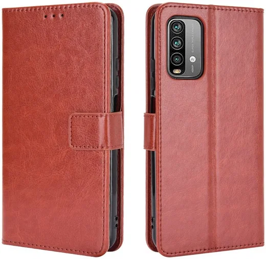 Xiaomi Redmi 9T Hoesje met Pasjes Book Case met Koord Kunstleer Bruin afbeelding 8