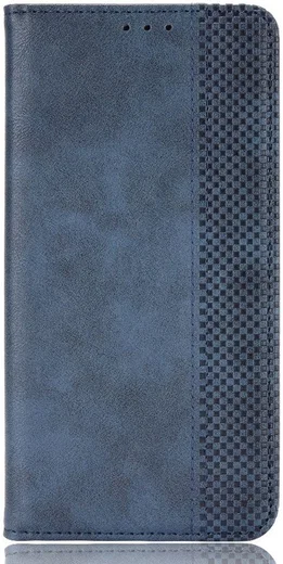 Xiaomi Redmi 9T Styles Portemonnee Hoesje Retro Look Kunstleer Blauw afbeelding 2