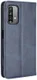 Xiaomi Redmi 9T Styles Portemonnee Hoesje Retro Look Kunstleer Blauw afbeelding 3