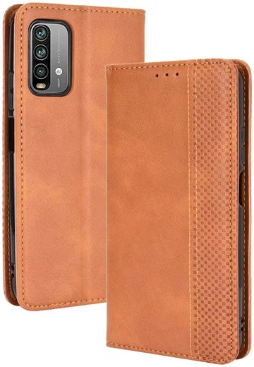 Xiaomi Redmi 9T Styles Portemonnee Hoesje Retro Look Kunstleer Bruin afbeelding 9