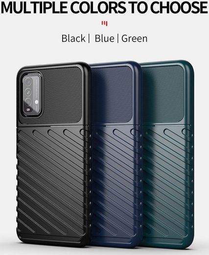 Xiaomi Redmi 9T Thunder Series Hoesje Back Cover TPU Blauw afbeelding 3