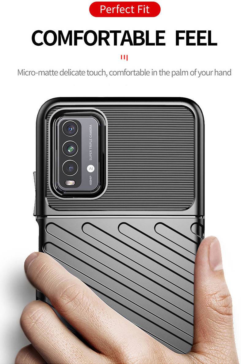 Xiaomi Redmi 9T Thunder Series Hoesje Back Cover TPU Blauw afbeelding 4