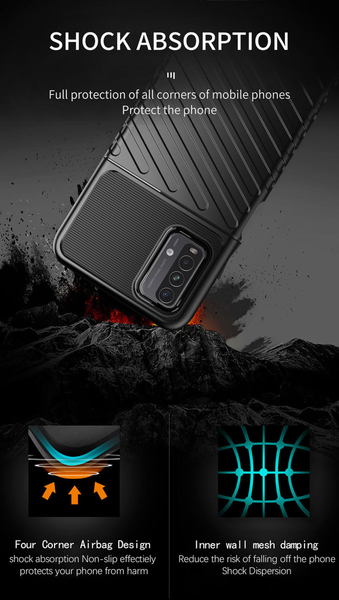 Xiaomi Redmi 9T Thunder Series Hoesje Back Cover TPU Blauw afbeelding 6