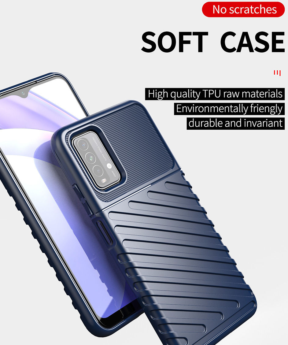 Xiaomi Redmi 9T Thunder Series Hoesje Back Cover TPU Blauw afbeelding 9