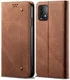 Xiaomi Redmi 9T Hoesje Portemonnee Stof Textuur Book Case Bruin afbeelding 10