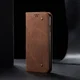 Xiaomi Redmi 9T Hoesje Portemonnee Stof Textuur Book Case Bruin afbeelding 5