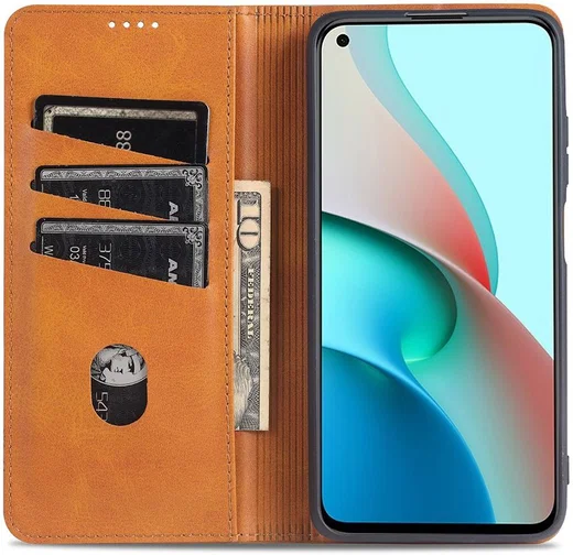 AZNS Xiaomi Redmi Note 9T Hoesje Book Case Kunst Leer Lichtruin afbeelding 13