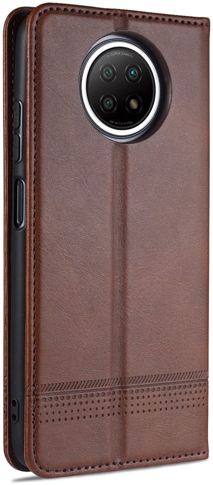 AZNS Xiaomi Redmi Note 9T Hoesje Book Case Kunst Leer Bruin afbeelding 2