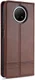 AZNS Xiaomi Redmi Note 9T Hoesje Book Case Kunst Leer Bruin afbeelding 2