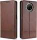 AZNS Xiaomi Redmi Note 9T Hoesje Book Case Kunst Leer Bruin afbeelding 4