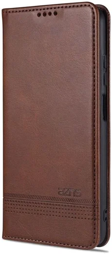 AZNS Xiaomi Redmi Note 9T Hoesje Book Case Kunst Leer Bruin afbeelding 1
