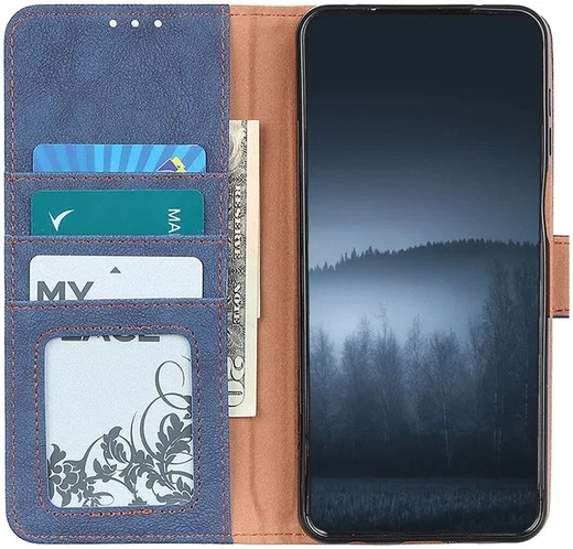 KHAZNEH Xiaomi Mi 11 Hoesje Retro Wallet Book Case met Stand Blauw afbeelding 10