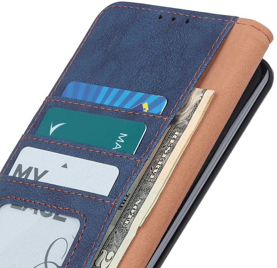 KHAZNEH Xiaomi Mi 11 Hoesje Retro Wallet Book Case met Stand Blauw afbeelding 4