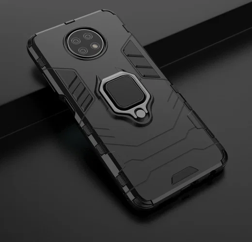 Xiaomi Redmi Note 9T Hoesje met Kickstand Ring Houder Zwart afbeelding 10