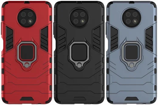 Xiaomi Redmi Note 9T Hoesje met Kickstand Ring Houder Zwart afbeelding 5