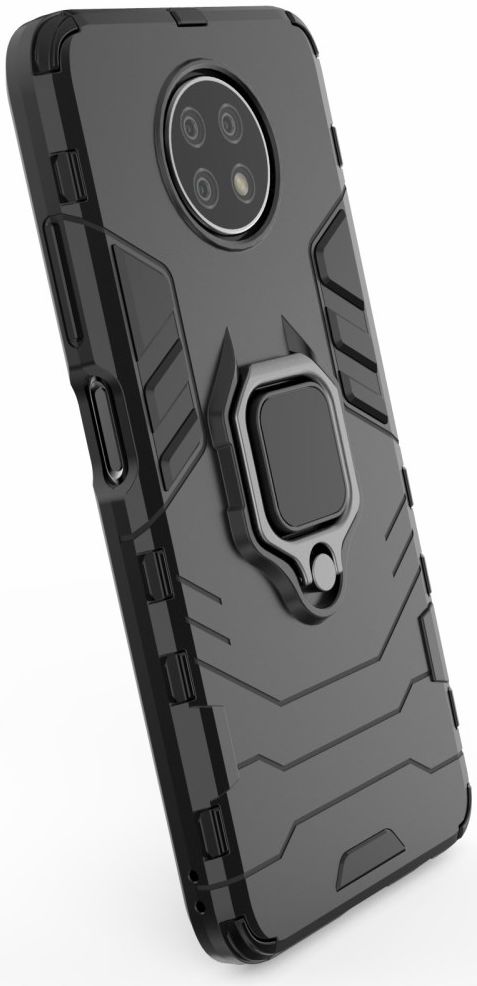 Xiaomi Redmi Note 9T Hoesje met Kickstand Ring Houder Zwart afbeelding 2
