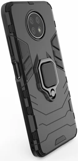 Xiaomi Redmi Note 9T Hoesje met Kickstand Ring Houder Zwart afbeelding 2