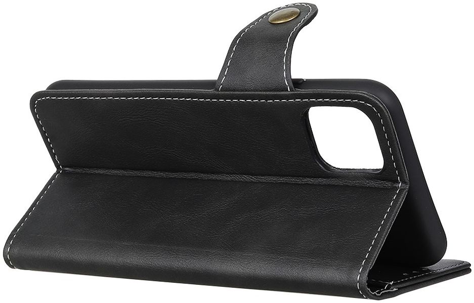 Xiaomi Mi 11 Hoesje Portemonnee met Drukknoop Sluiting Zwart afbeelding 7