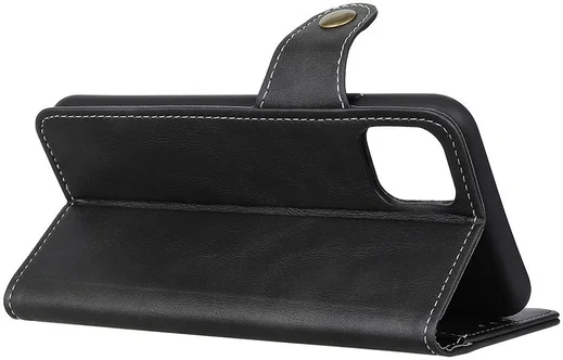 Xiaomi Mi 11 Hoesje Portemonnee met Drukknoop Sluiting Zwart afbeelding 7