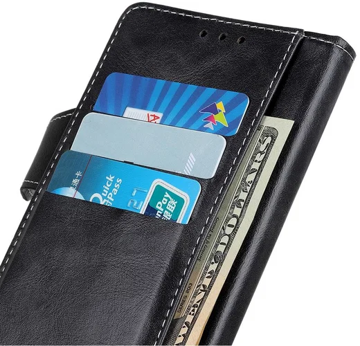 Xiaomi Mi 11 Hoesje Portemonnee met Drukknoop Sluiting Zwart afbeelding 3